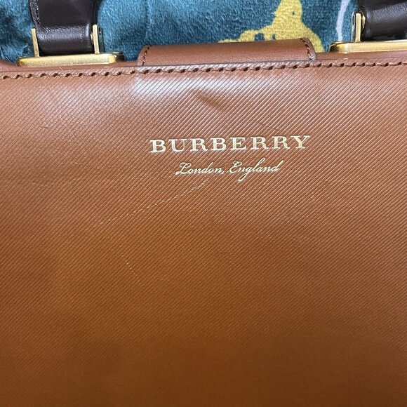 BURBERRY PORTFOLIO CASE W GOLD HARDWARE Doctor Bag DK88 - Leather - Brown - Picture 16 of 16